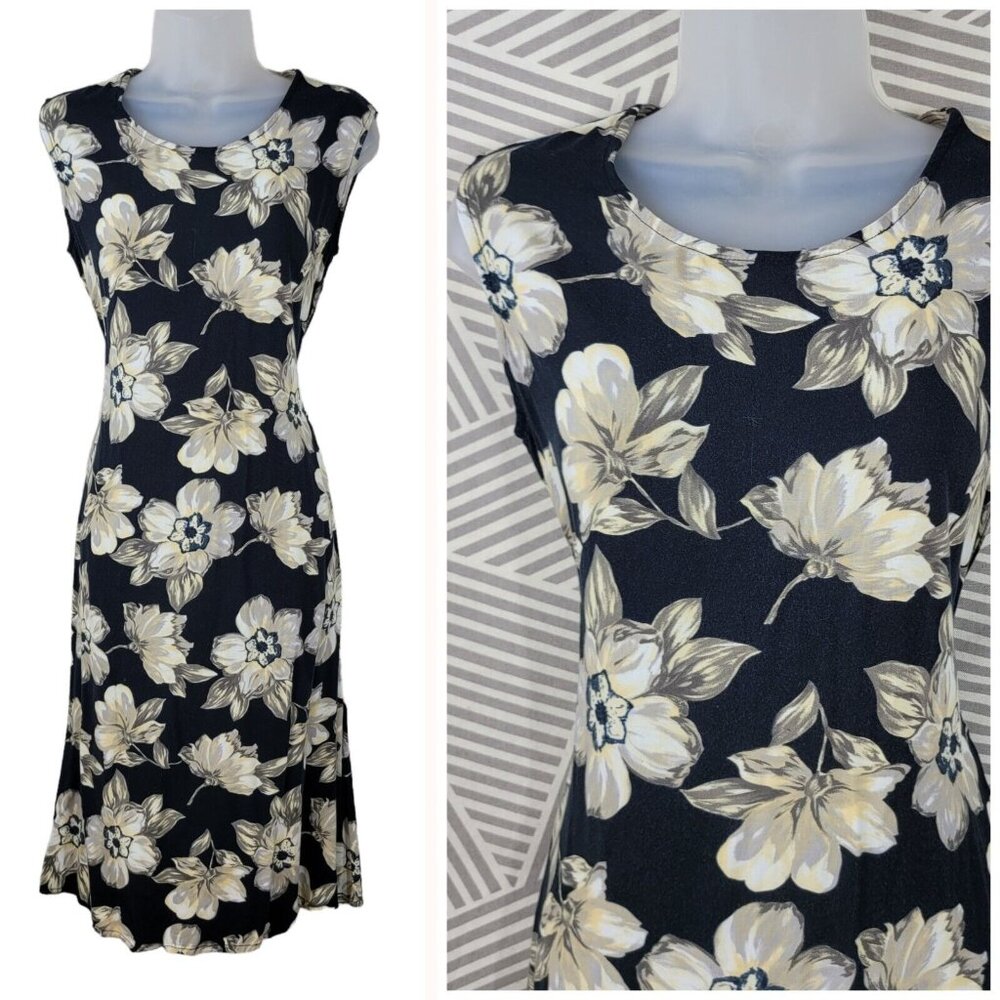 Vintage 90s Party Slip Dress size Small Medium Floral Grunge alt Knee Length